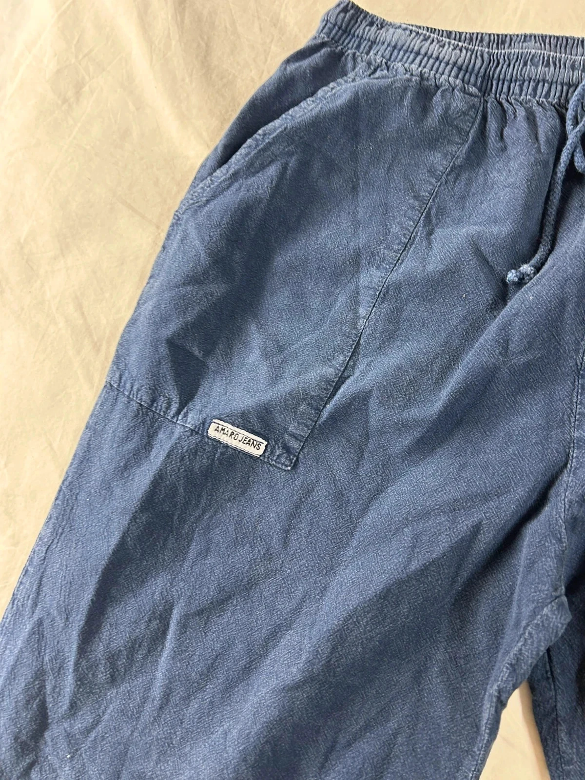 Vintage navy blue amaro jeans cropped pants size L – photo 3